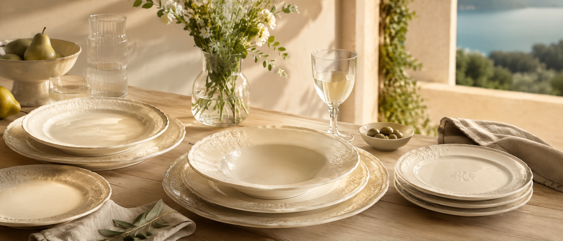 Elegant tableware and plates